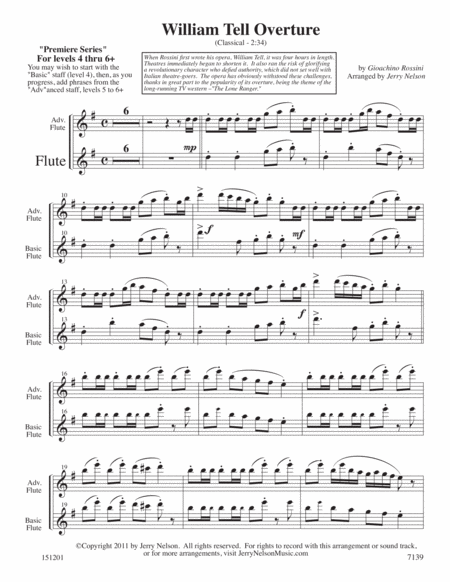 William Tell Overture Arrangements Level 4 To 6 For Flute Written Acc Page 2