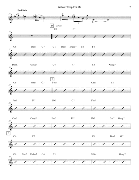 Willow Weep For Me Violin 1 Page 2