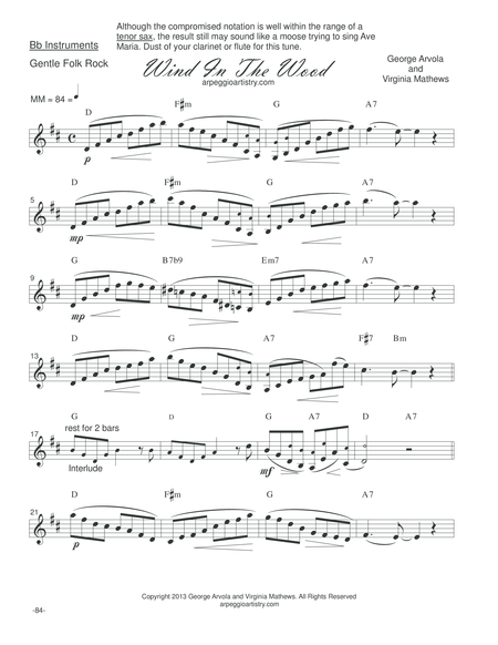 Wind In The Wood Clarinet Trumpet Or Tenor Saxophone Page 2