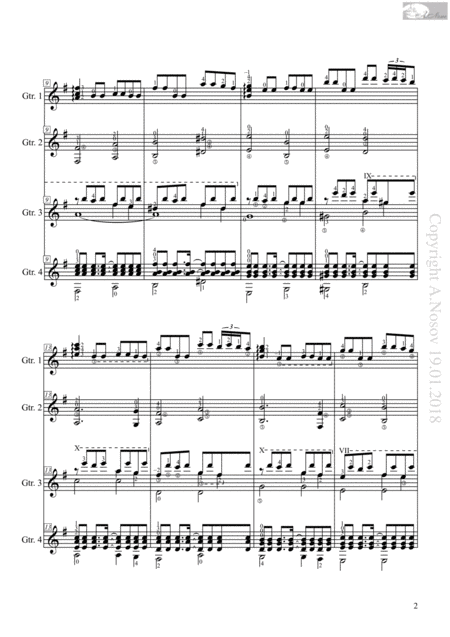 Windmills Of Your Mind Sheet Music For 4 Guitars Page 2