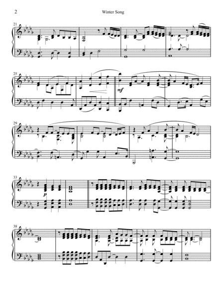 Winter Song Piano Solo Page 2