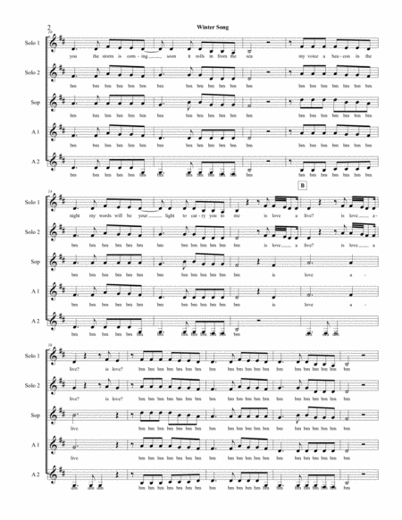 Winter Song Ssaa A Cappella Page 2