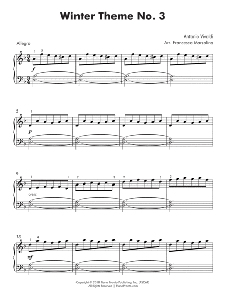 Winter Theme From The Four Seasons Intermediate Piano Page 2