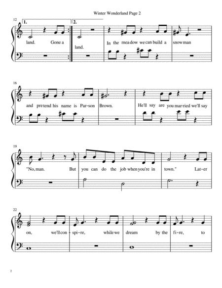 Winter Wonderland For Level 1 Piano Page 2