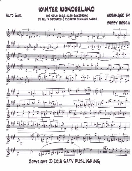 Winter Wonderland For Solo Jazz Alto Saxophone Page 2