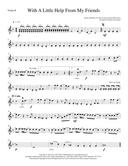 With A Little Help From My Friends String Quartet Page 2