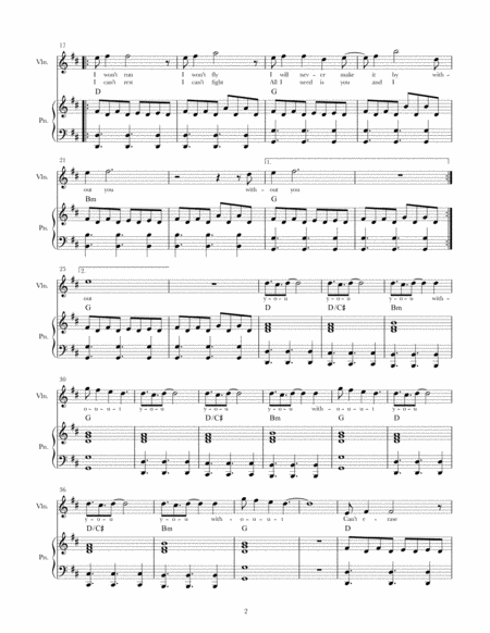 Without You Piano Violin Duo Page 2