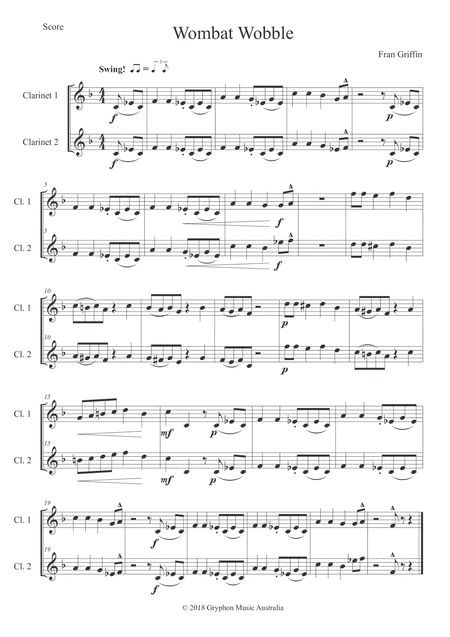 Wombat Wobble For Clarinet Duet Page 2