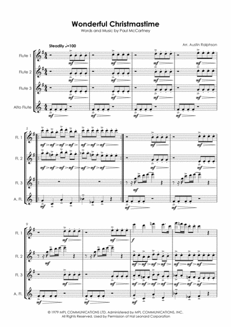 Wonderful Christmastime Flute Quartet Page 2