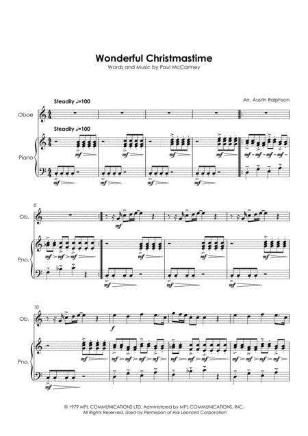 Wonderful Christmastime Oboe And Piano Intermediate Level With Free Backing Track To Play Along Page 2