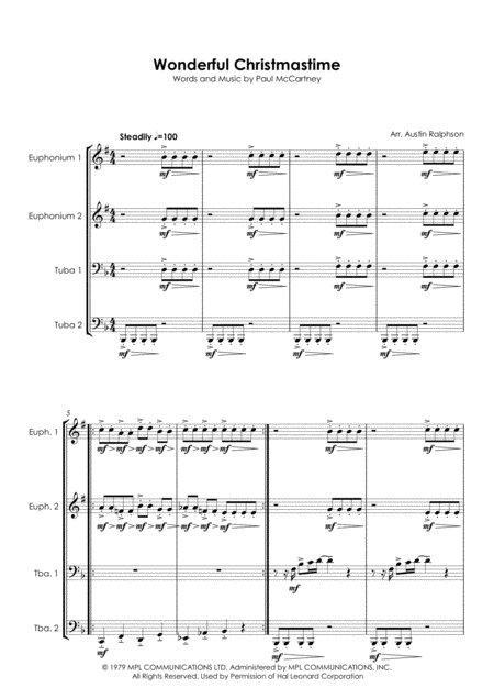 Wonderful Christmastime Tuba Quartet Eett Page 2