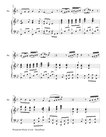 Wonderful Words Of Life Duet French Horn And Piano Score And Parts Page 2