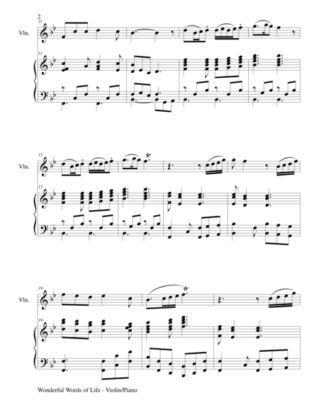 Wonderful Words Of Life Duet Violin And Piano Score And Parts Page 2