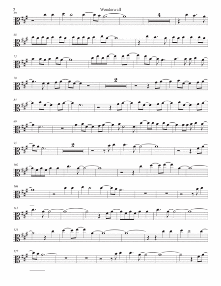 Wonderwall Original Key Viola Page 2