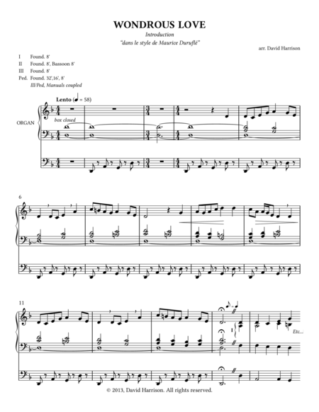 Wondrous Love Introduction Interlude Free Accompaniment Organ Refrain Page 2