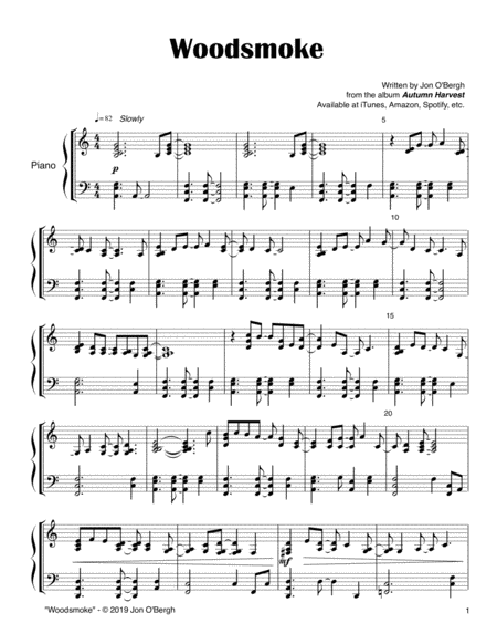 Woodsmoke Easy Solo Piano Page 2