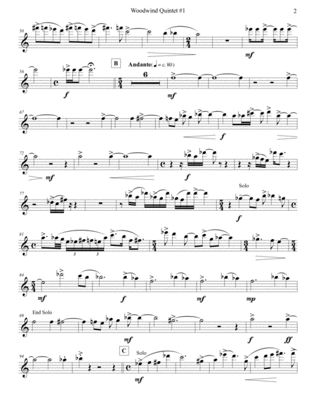 Woodwind Quintet 1 Flute I Page 2