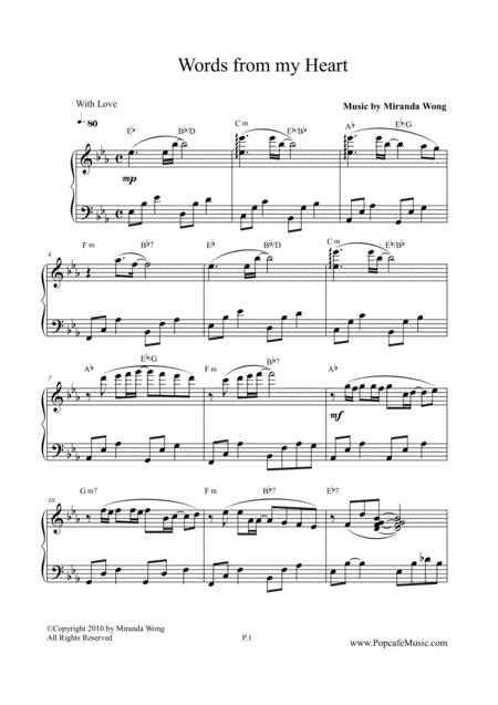 Words From My Heart Romantic Wedding Piano Music Page 2