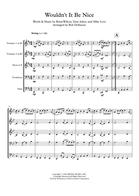 Wouldnt It Be Nice For Brass Quintet Page 2