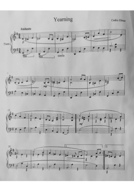 Yearning A Late Elementary Piano Solo Page 2