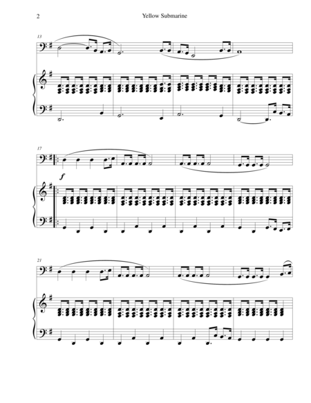 Yellow Submarine For Tuba With Piano Page 2