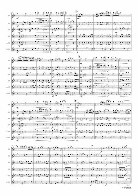 Yesterday Beatles Classic Flute Quintet Page 2