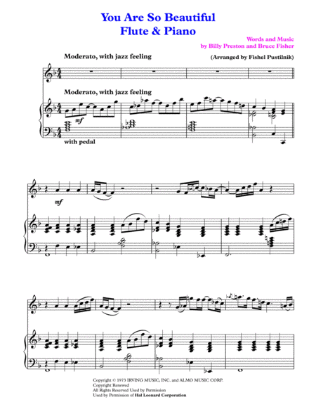 You Are So Beautiful For Flute And Piano Jazz Pop Version Page 2