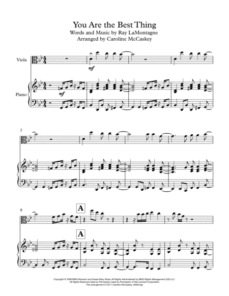 You Are The Best Thing Viola Solo With Piano Accompaniment Page 2