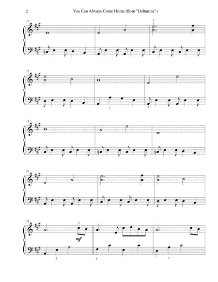 You Can Always Come Home From Deltarune Easy Piano Page 2