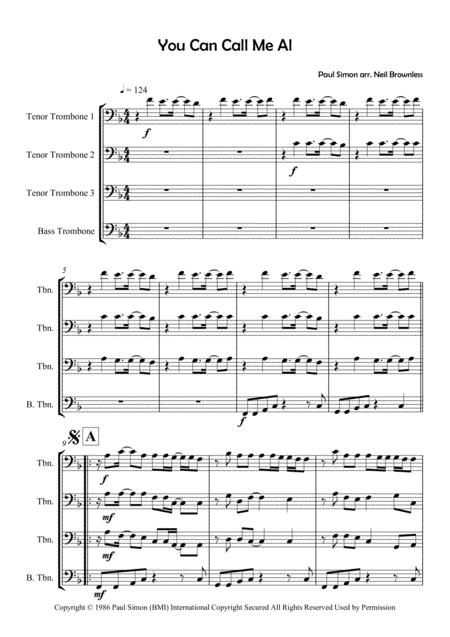 You Can Call Me Al Trombone Quartet Page 2