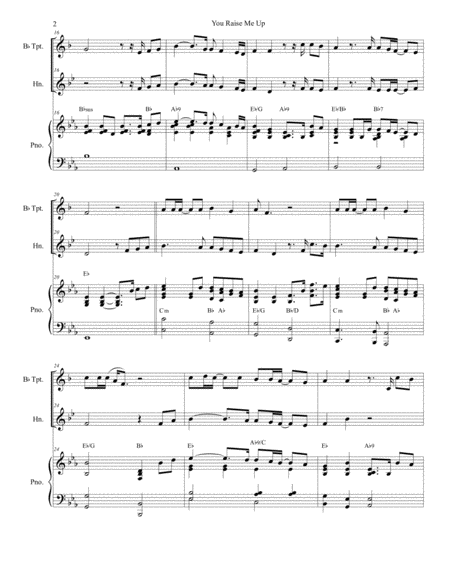 You Raise Me Up Duet For Bb Trumpet And French Horn Page 2