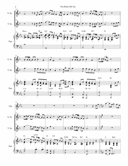 You Raise Me Up Duet For Soprano And Tenor Saxophone Page 2