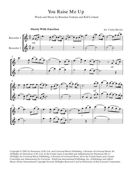You Raise Me Up Recorder Duet Page 2