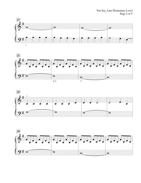 You Say Lauren Daigle Easy Piano Solo Late Elementary Level Page 2