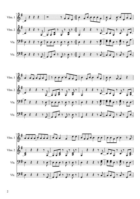 You Shook Me All Night Long St Quartet Score Only Page 2