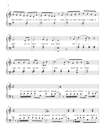 You Will Be Found For Easy Piano Page 2