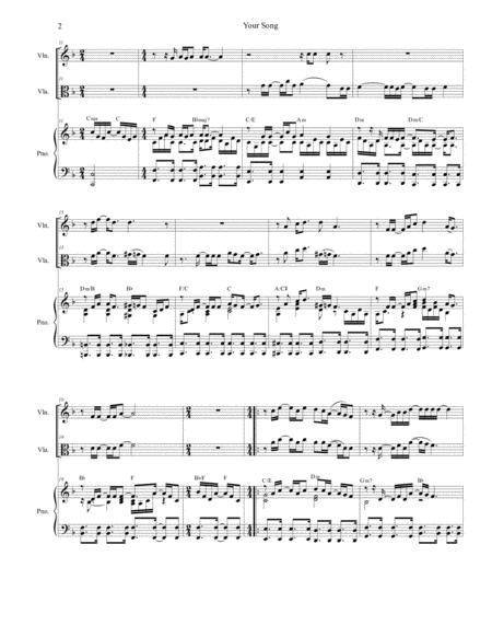 Your Song Duet For Violin And Viola Page 2