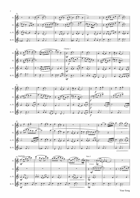 Your Song Elton John Flute Quartet Page 2