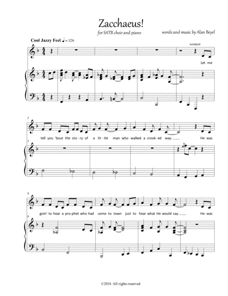 Zacchaeus Satb And Piano 10 Pages Page 2