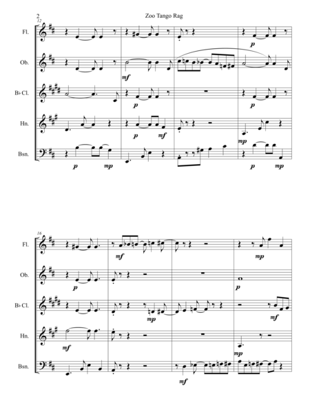 Zoo Tango Rag For Woodwind Quintet Page 2