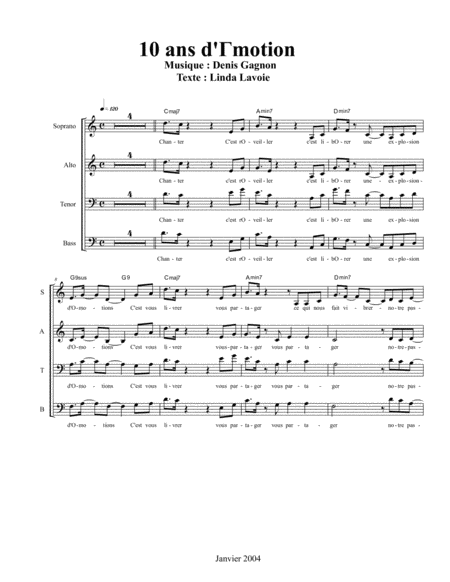 10 Ans D Motions Score Et 7 Partitions Sheet Music