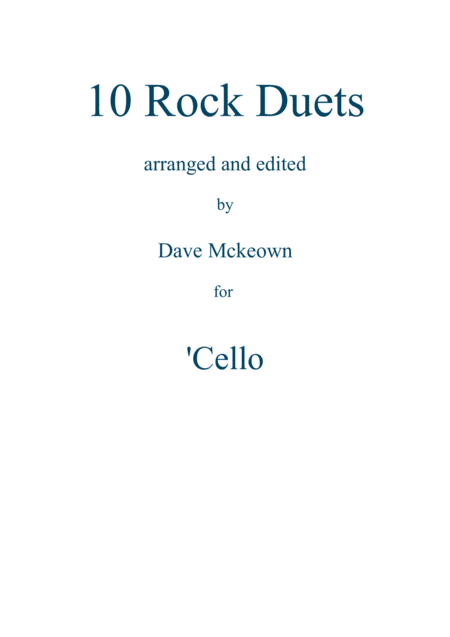 Free Sheet Music 10 Rock Duets For Cello