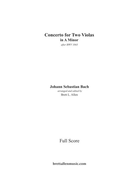 1043a Jsbach Concerto For Two Violas In A Minor Full Score Sheet Music