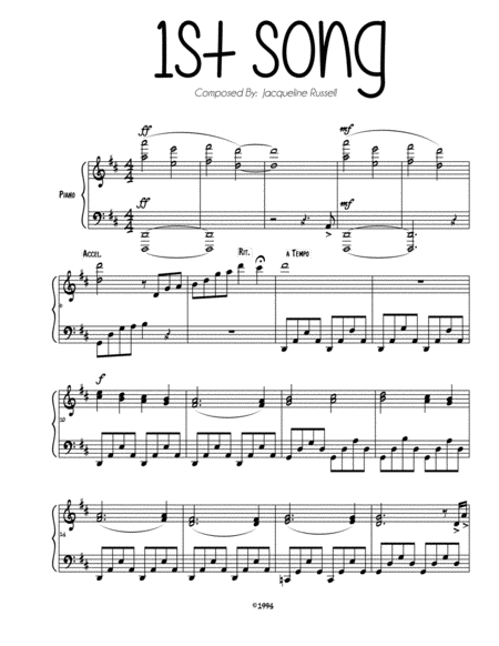 Free Sheet Music 1st Song