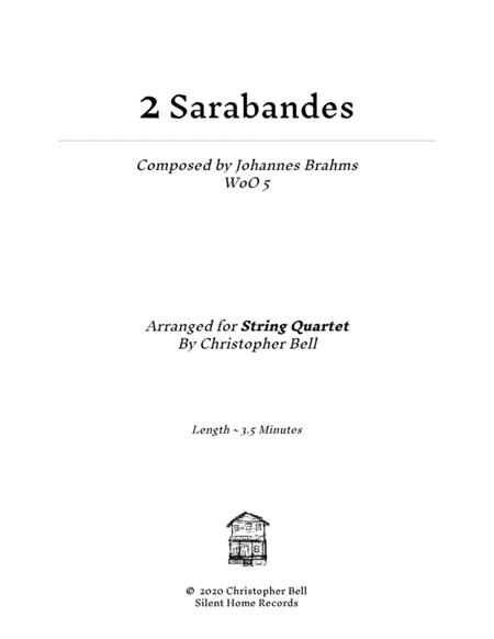 Free Sheet Music 2 Sarabandes Johannes Brahms String Quartet