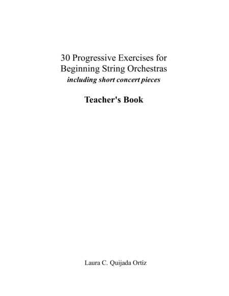 Free Sheet Music 30 Progressive Exercises For Beginning String Orchestra With Short Concert Pieces Teachers Book And Parts