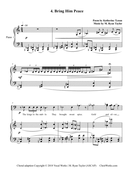 4 Bring Him Peace All Heaven And It Was One Hour Old Satb Choir Piano Sheet Music