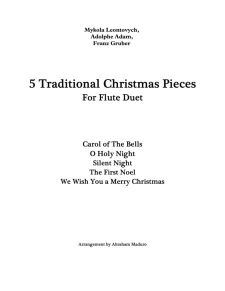 5 Traditional Christmas Pieces For Flute Duet Sheet Music