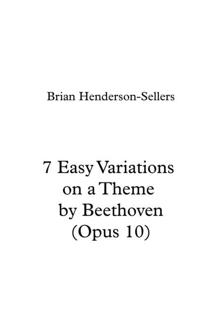 7 Easy Variations On A Theme By Beethoven Sheet Music