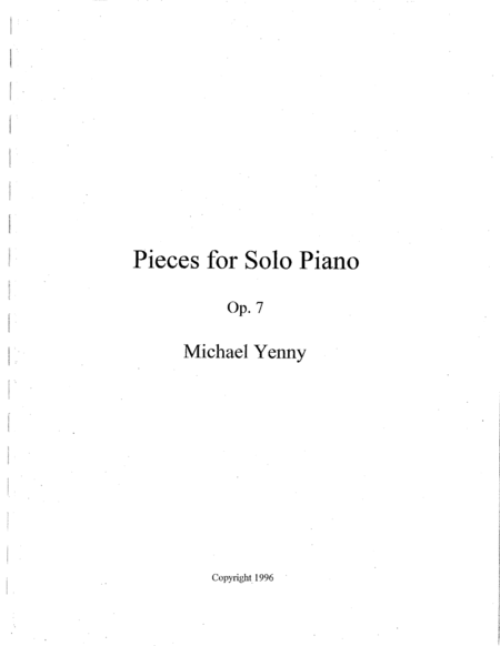 7 Pieces For Piano Op 7 Sheet Music